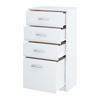 JULIA - Cómoda de 4 cajones - Gabinete de almacenamiento para el dormitorio - Aparador - Blanco mate - H85cm W45cm D35cm