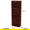 JULIA - Zapatero - Almacenamiento de 4 niveles - Wenge H152cm W50cm D28cm