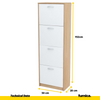 JULIA - Zapatero - Almacenamiento de 4 niveles - Roble Sonoma / Blanco Mate H152cm W50cm D28cm