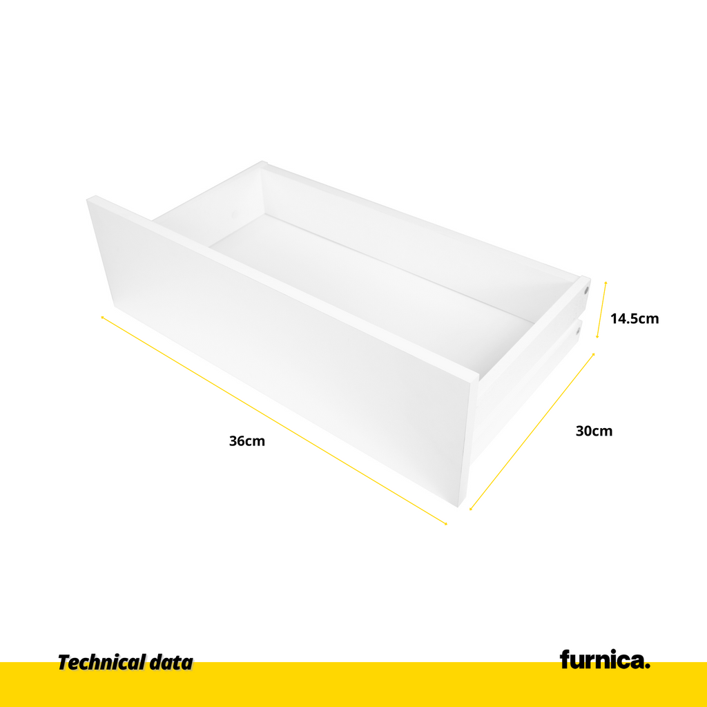 MARK - Cómoda de 4 cajones y 2 puertas - Armario de almacenamiento para dormitorio - Aparador - Antracita / Blanco Mate - A85cm A120cm P35cm