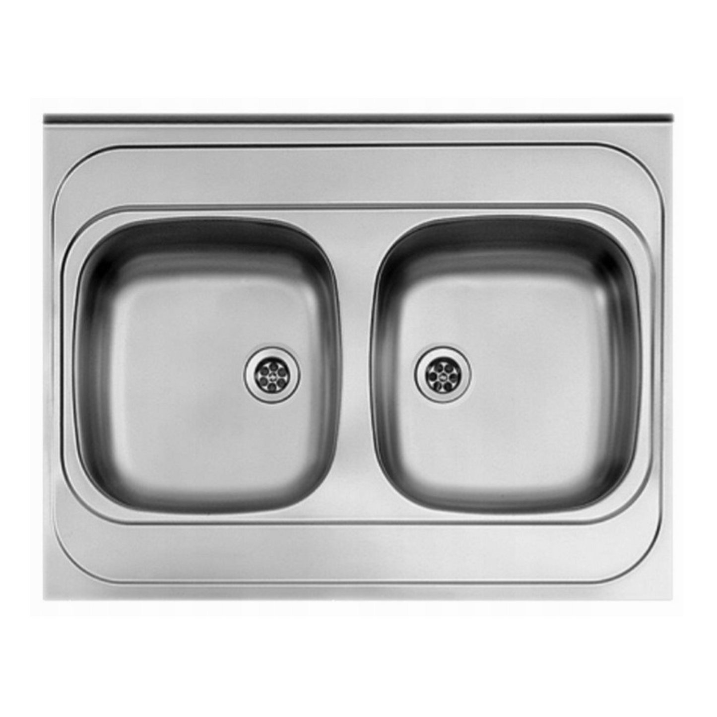 Fregadero de cocina de doble tazón de acero inoxidable - 80cm – Furnica