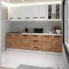 RENO - Juego de cocina - Roble Wotan / Blanco Mate con encimera - 8 unidades - 260 cm