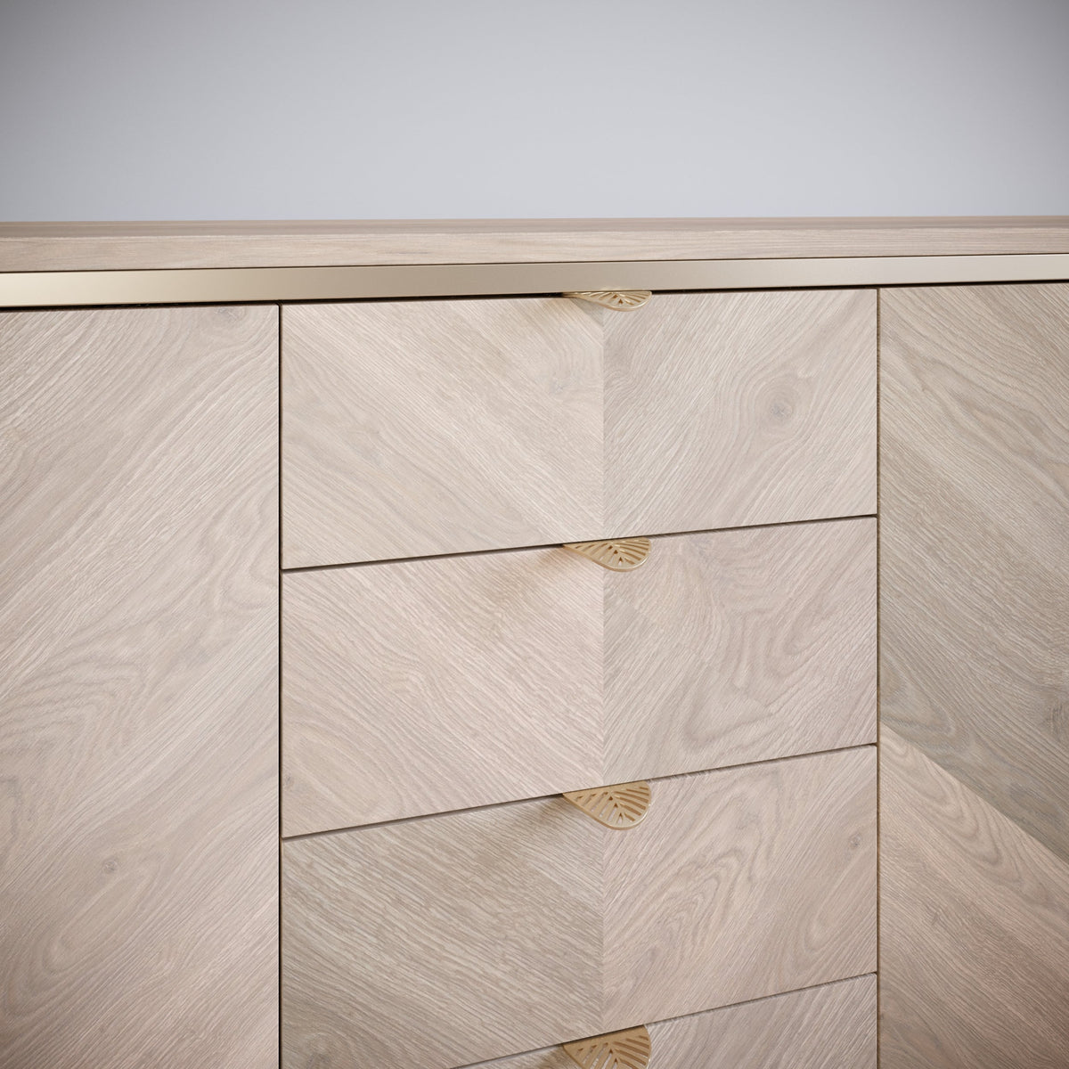 Tirador de muebles LEAF Edge Pull de 32 mm (longitud total de 60 mm) - Dorado latón. (7) – Furnica