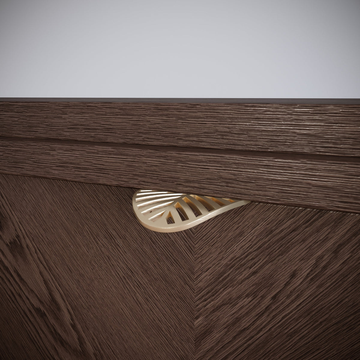 Tirador de muebles LEAF Edge Pull de 32 mm (longitud total de 60 mm) - Dorado latón. (3) – Furnica