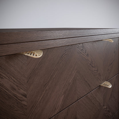 Tirador de muebles LEAF Edge Pull de 32 mm (longitud total de 60 mm) - Dorado latón. (5) – Furnica