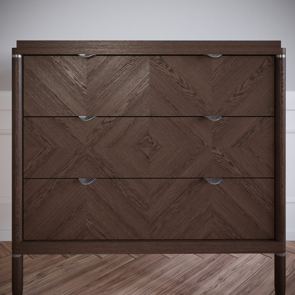 Tirador de muebles LEAF Edge Pull de 32 mm (longitud total de 60 mm) - Plateado mate perlado.