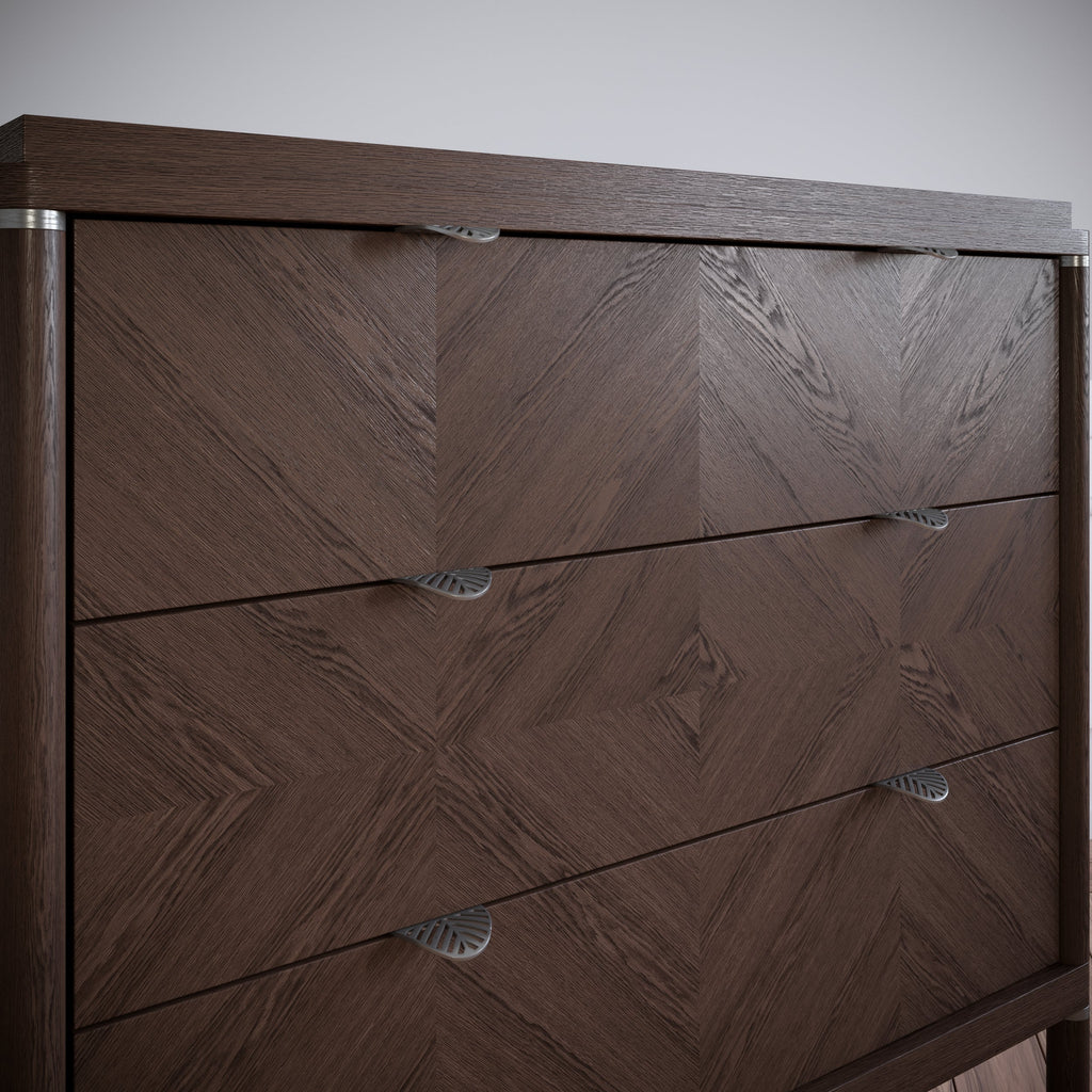 Tirador de muebles LEAF Edge Pull de 32 mm (longitud total de 60 mm) - Plateado mate perlado.