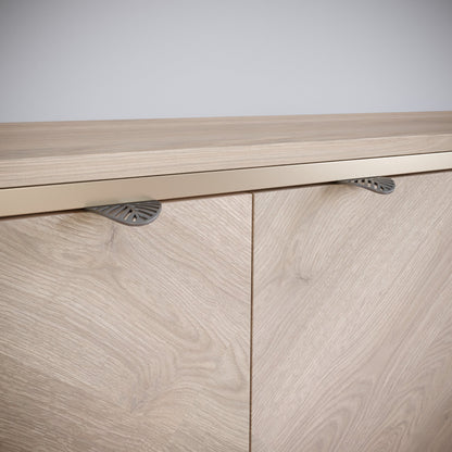 Tirador de muebles LEAF Edge Pull de 32 mm (longitud total de 60 mm) - Plateado mate perlado. (10) – Furnica