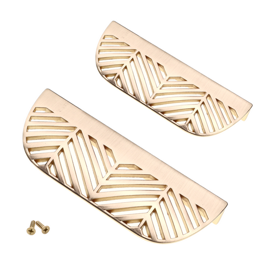 Tirador de muebles LEAF Edge Pull de 64 mm (longitud total de 118 mm) - Dorado latón. – Furnica