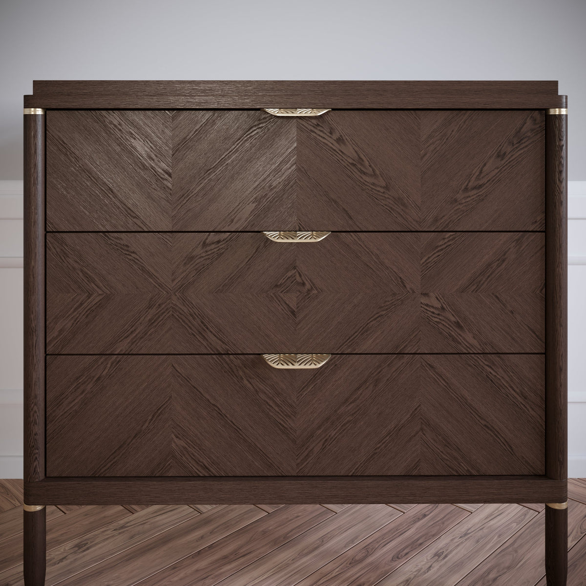 Tirador de muebles LEAF Edge Pull de 64 mm (longitud total de 118 mm) - Dorado latón. (3) – Furnica