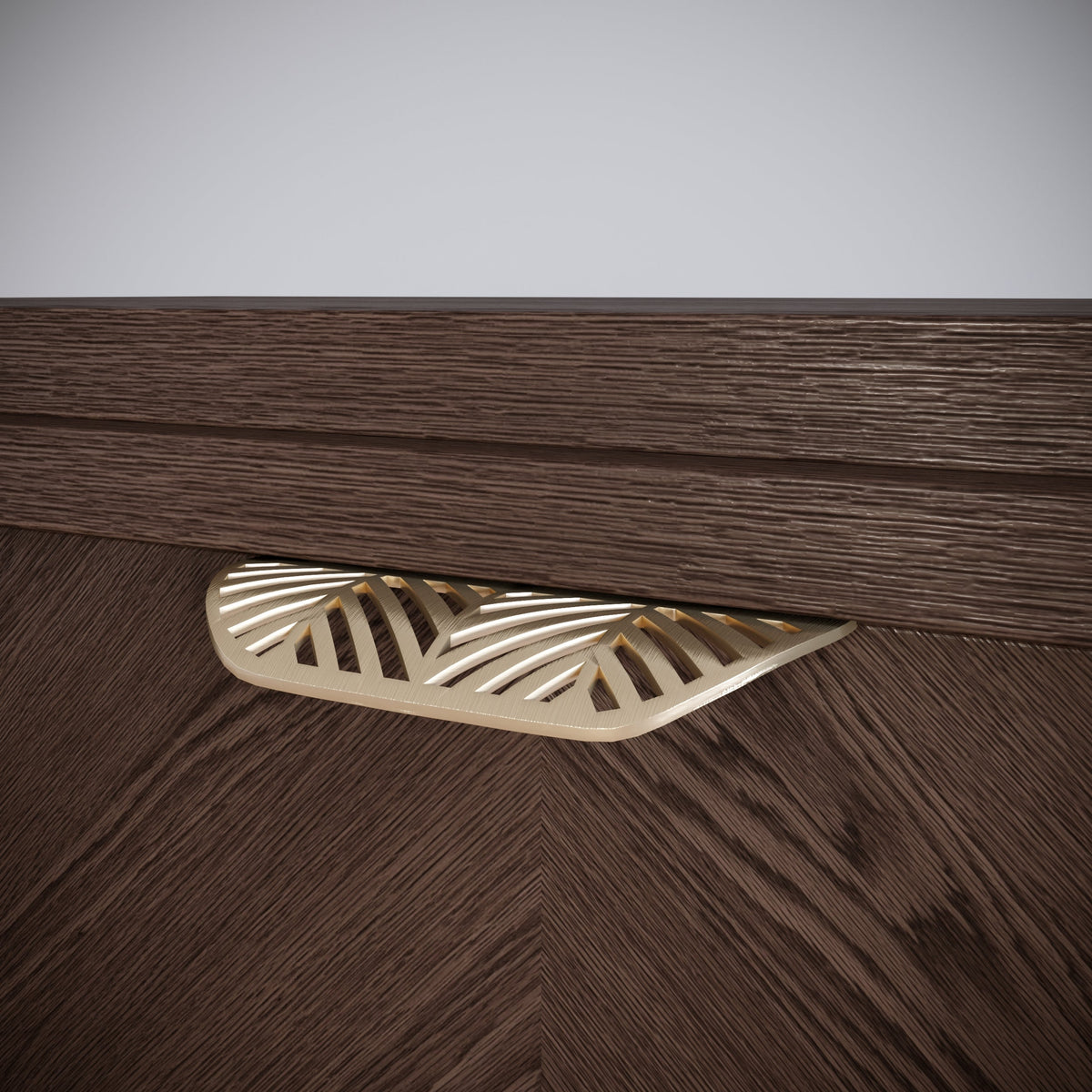 Tirador de muebles LEAF Edge Pull de 64 mm (longitud total de 118 mm) - Dorado latón. (5) – Furnica