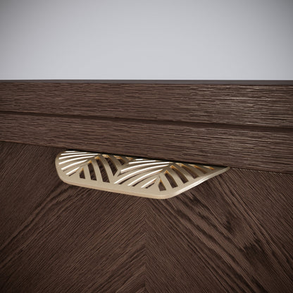 Tirador de muebles LEAF Edge Pull de 64 mm (longitud total de 118 mm) - Dorado latón. (5) – Furnica
