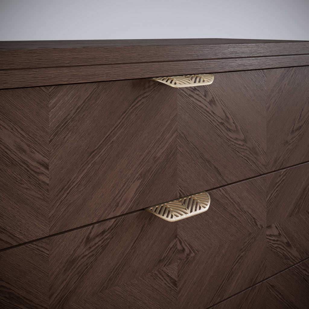 Tirador de muebles LEAF Edge Pull de 64 mm (longitud total de 118 mm) - Dorado latón.