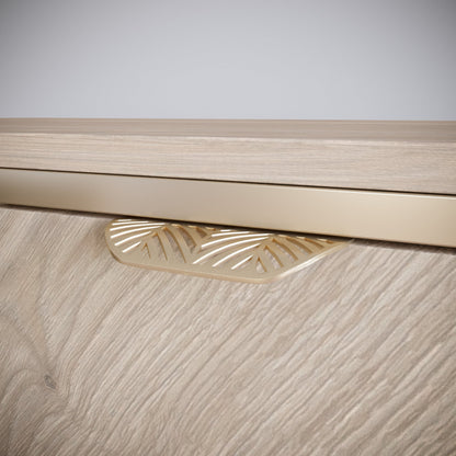 Tirador de muebles LEAF Edge Pull de 64 mm (longitud total de 118 mm) - Dorado latón. (6) – Furnica