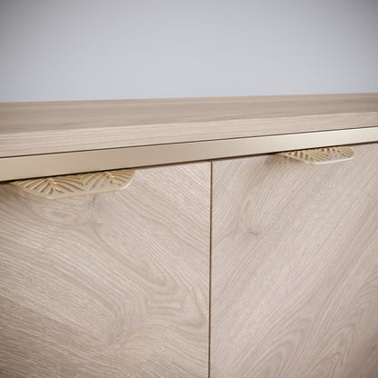 Tirador de muebles LEAF Edge Pull de 64 mm (longitud total de 118 mm) - Dorado latón. (10) – Furnica
