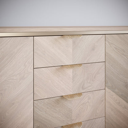 Tirador de muebles LEAF Edge Pull de 64 mm (longitud total de 118 mm) - Dorado latón. (8) – Furnica