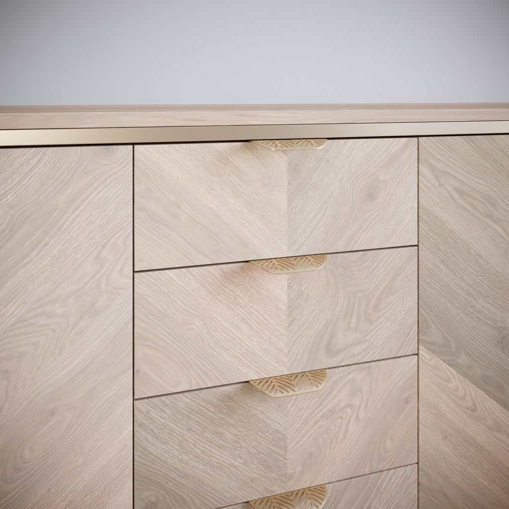 Tirador de muebles LEAF Edge Pull de 64 mm (longitud total de 118 mm) - Dorado latón.