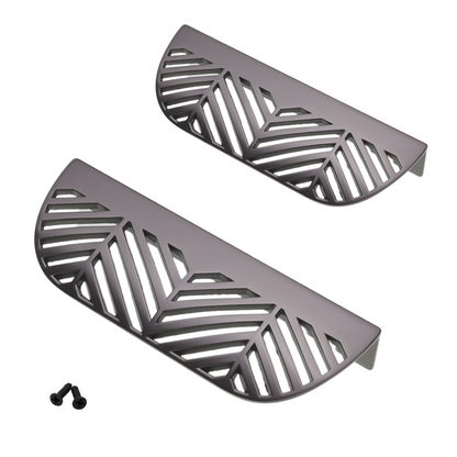 Tirador de muebles LEAF Edge Pull de 64 mm (longitud total de 118 mm) - Plateado mate perlado. – Furnica