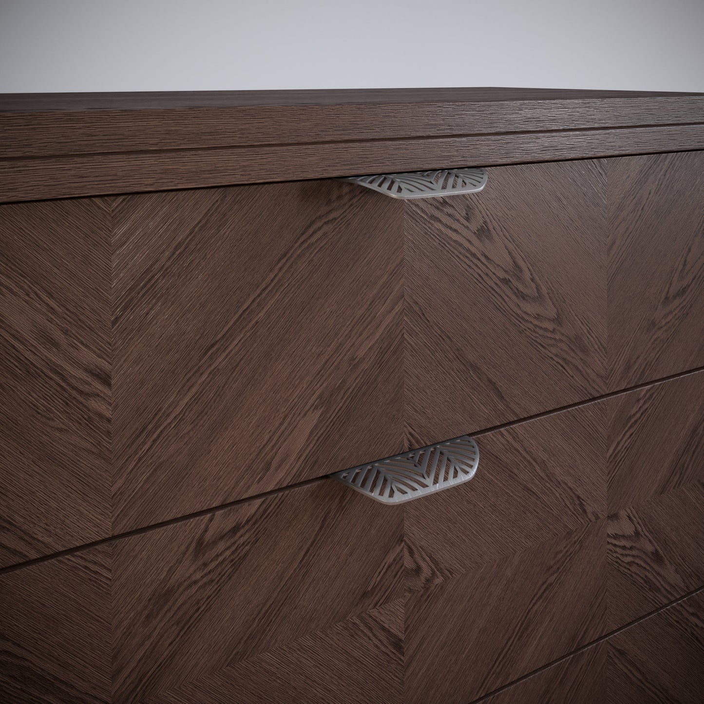 Tirador de muebles LEAF Edge Pull de 64 mm (longitud total de 118 mm) - Plateado mate perlado. (8) – Furnica