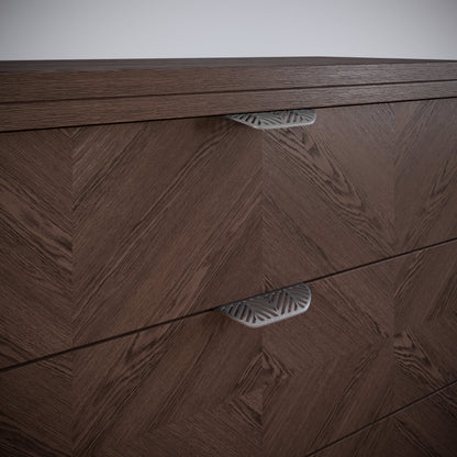 Tirador de muebles LEAF Edge Pull de 64 mm (longitud total de 118 mm) - Plateado mate perlado. (8) – Furnica