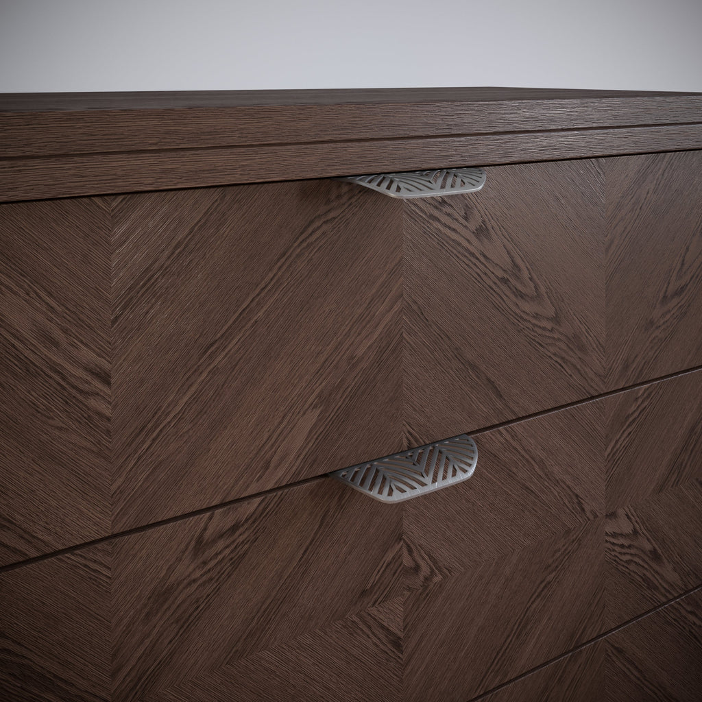 Tirador de muebles LEAF Edge Pull de 64 mm (longitud total de 118 mm) - Plateado mate perlado.