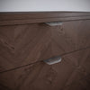 Tirador de muebles LEAF Edge Pull de 64 mm (longitud total de 118 mm) - Plateado mate perlado.