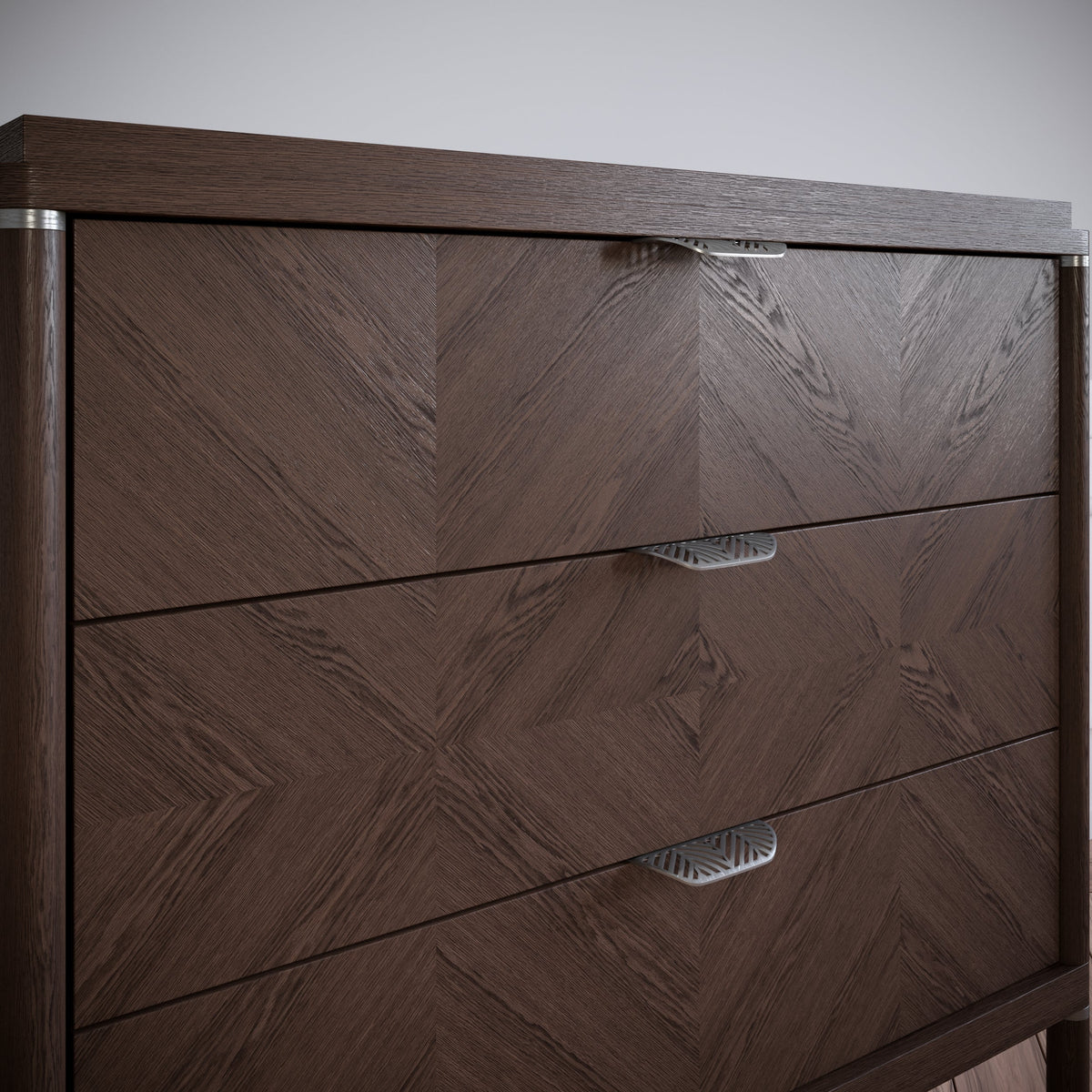 Tirador de muebles LEAF Edge Pull de 64 mm (longitud total de 118 mm) - Plateado mate perlado. (10) – Furnica