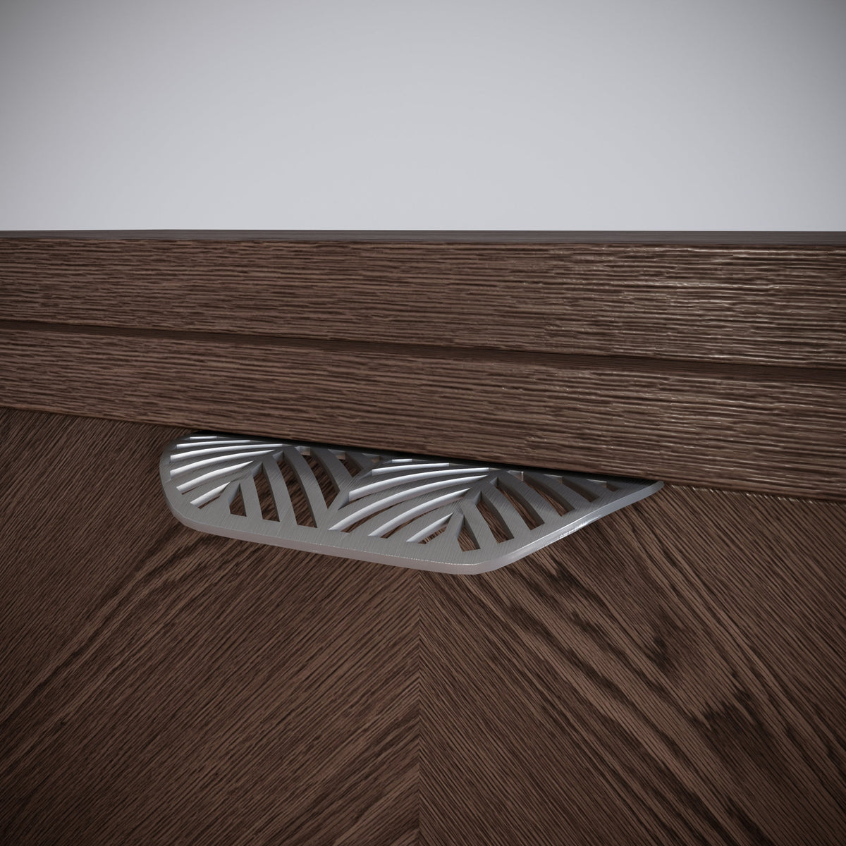 Tirador de muebles LEAF Edge Pull de 64 mm (longitud total de 118 mm) - Plateado mate perlado. (5) – Furnica