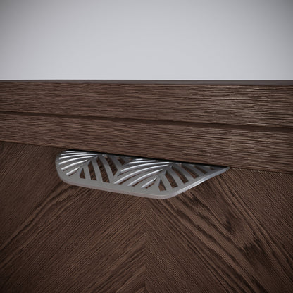 Tirador de muebles LEAF Edge Pull de 64 mm (longitud total de 118 mm) - Plateado mate perlado. (5) – Furnica