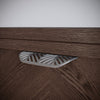 Tirador de muebles LEAF Edge Pull de 64 mm (longitud total de 118 mm) - Plateado mate perlado.