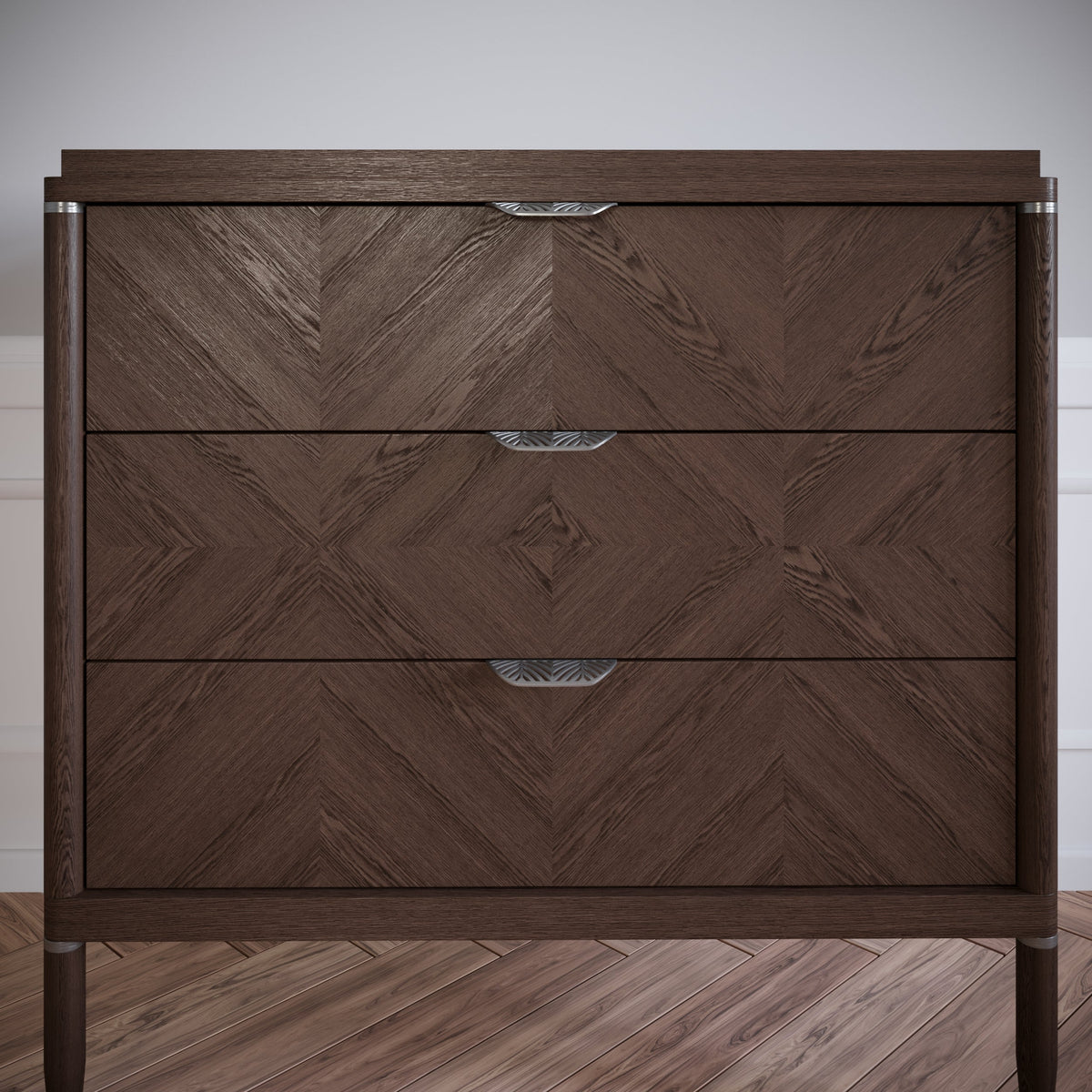 Tirador de muebles LEAF Edge Pull de 64 mm (longitud total de 118 mm) - Plateado mate perlado. (3) – Furnica
