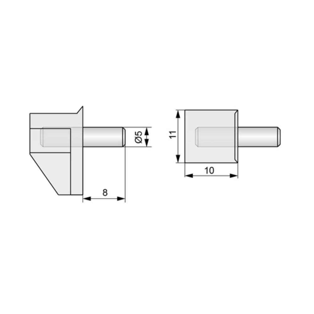 Soporte de estante de metal-plástico Ø5mm (100 piezas) (2) – Furnica