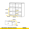 NOAH - Cómoda de 2 cajones y 2 puertas - Armario de almacenamiento para dormitorio - Aparador - Roble Sonoma / Hormigón - A75cm A80cm P35cm