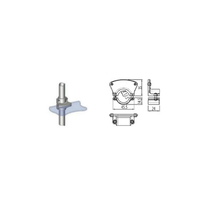 Conector de soporte de estante de un lado Ø25 - Cromo