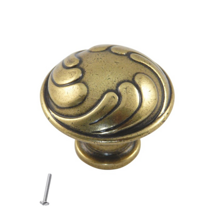 Perilla de gabinete vintage - Ø30mm - latón antiguo – Furnica