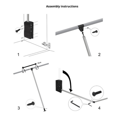 Barra de armario abatible 830-1150mm - Cromo / Blanco (4) – Furnica