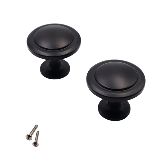 Pomo redondo para armario - Negro mate – Furnica