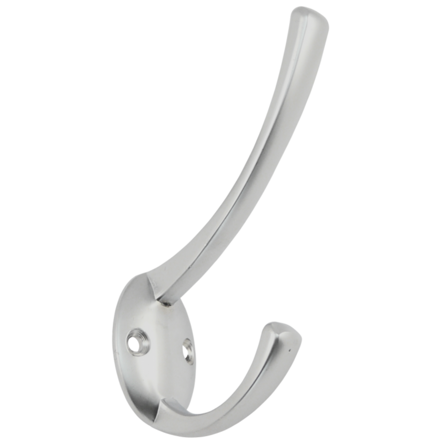 Doble gancho para sombrero y abrigo - 108 mm - Plata
