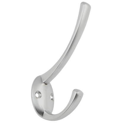 Doble gancho para sombrero y abrigo - 108 mm - Plata