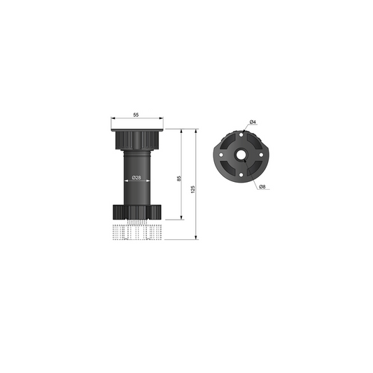 Pata de gabinete de cocina de 100 mm - Negro (2) – Furnica