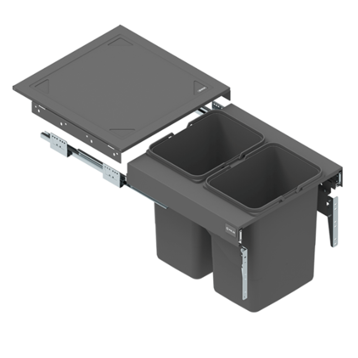Cubo de basura extraíble de cocina - 2x15 l o 2x20 l - mueble de 50 cm