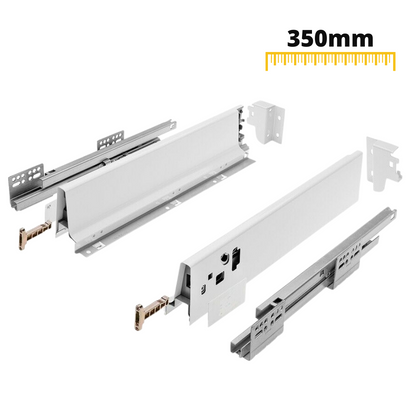 Conjunto de sistema de cierre suave para cajones, BAJA, H: 68mm, Blanco (7) – Furnica