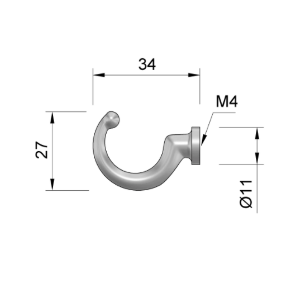Gancho individual para perchas - Cromado