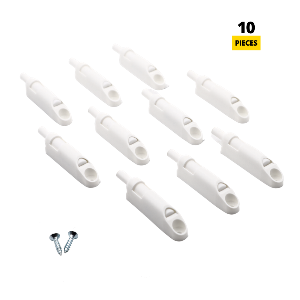 Amortiguador de puerta de armario de cierre suave - Blanco (10 piezas)