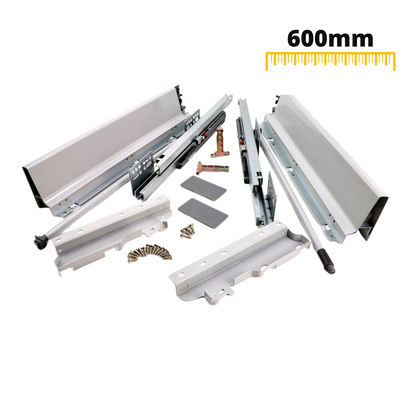 Conjunto de sistema de cierre suave para cajones, ALTO, H: 185mm, Plateado (21) – Furnica