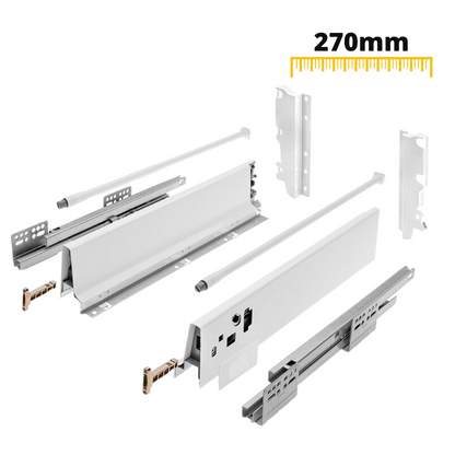 Sistema de cierre suave para cajones, ALTO, H: 185mm, Blanco 270mm