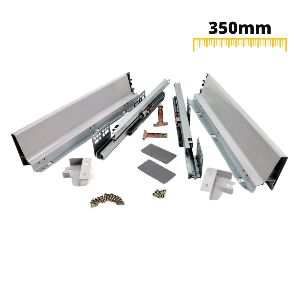 Sistema de cierre suave para cajones, BAJA, H: 68mm, Plateado 350mm