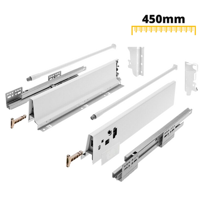 Sistema de cierre suave para cajones, MEDIANO, H: 142mm, Blanco 450mm