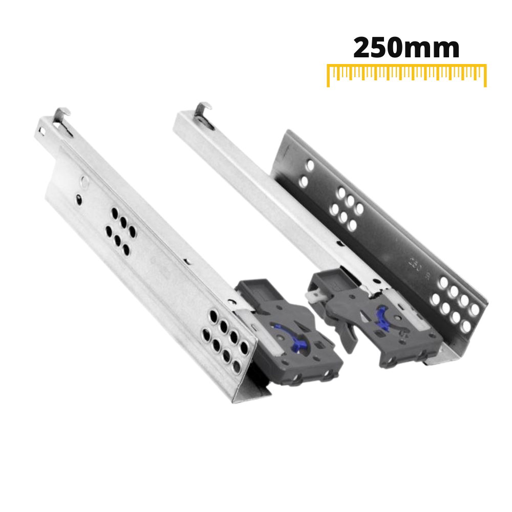 Corredores de cajón ocultos de cierre suave, extensión de 3/4 - 250mm