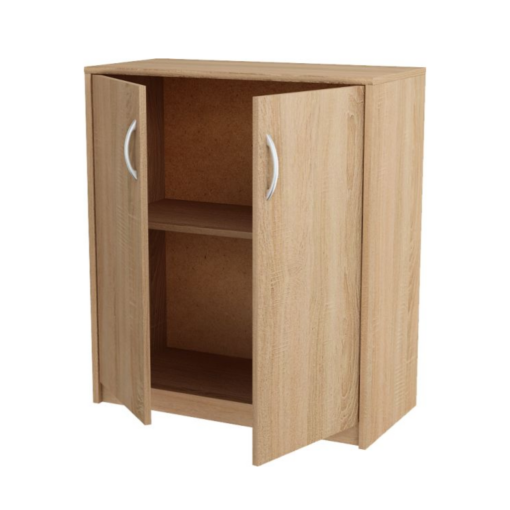 JULIA - Gabinete base con estantes - 2 puertas - Roble Sonoma H85cm W74cm D35cm